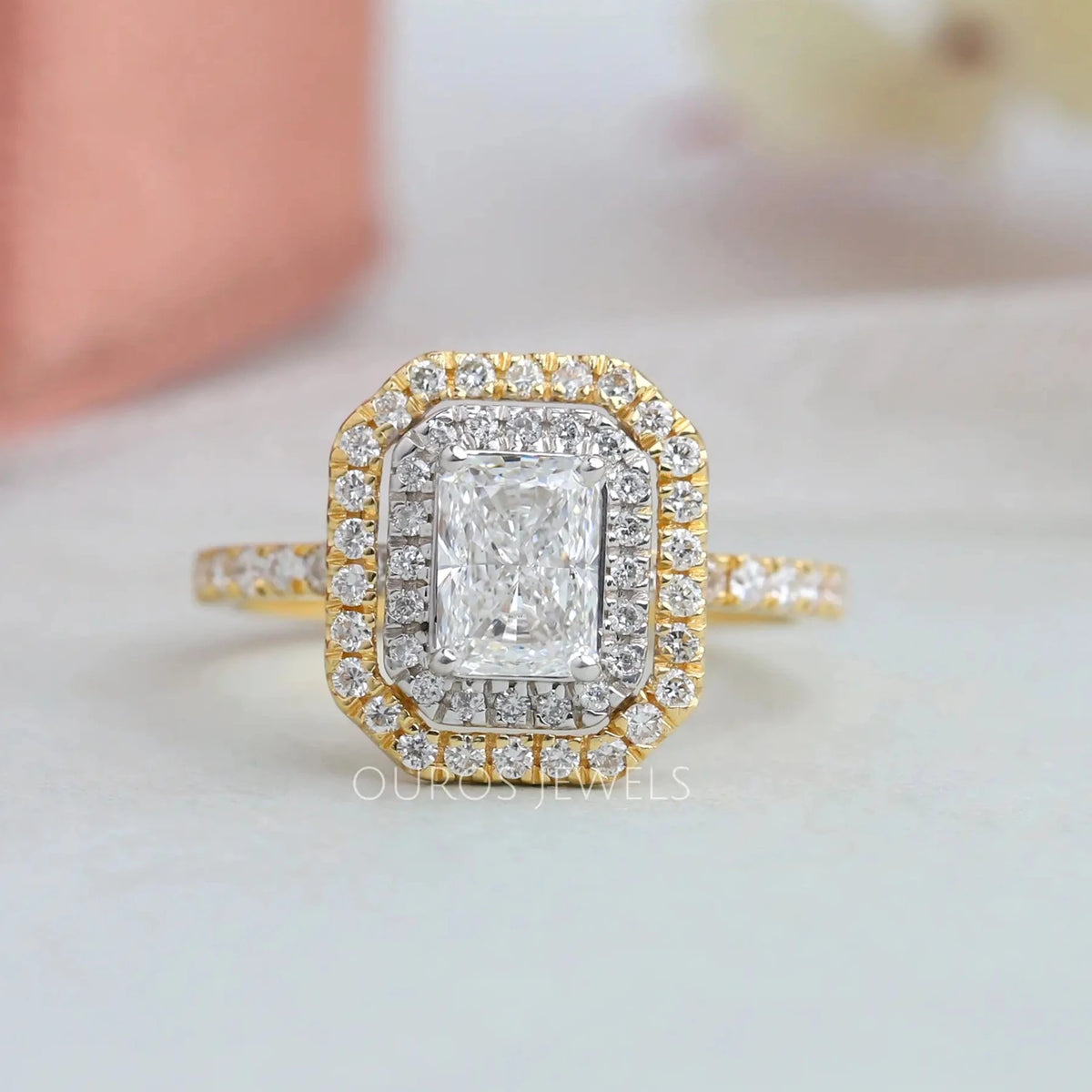 1 carat halo diamond ring | Ouros Jewels