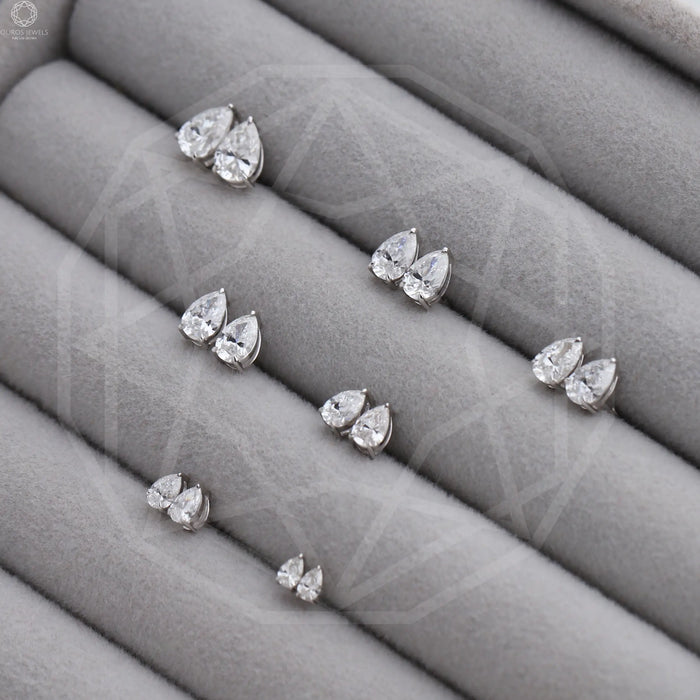 Pear Lab Created Diamond Stud Earrings