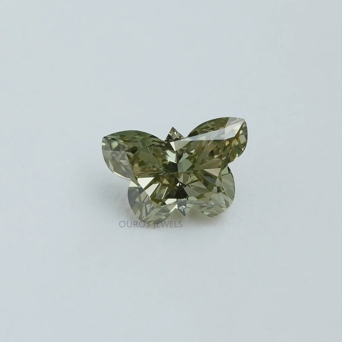 Green butterfly shape  lab grown diamond 