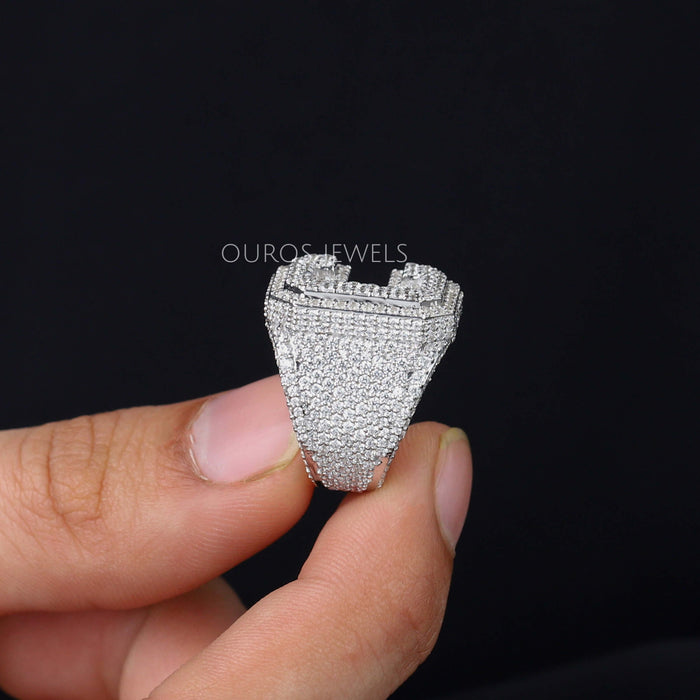 Sterling Silver Letters Single Micro Pave Diamond Bracelet (Silver Diamond H Initial Bracelet 7+1)