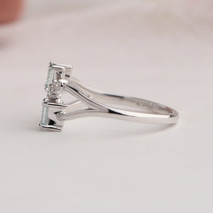 princess diamond dainty ring in white gold